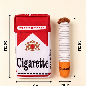 Cigarette Shaped Squeaky Plush Dog Toy Set