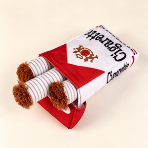 Cigarette Shaped Squeaky Plush Dog Toy Set