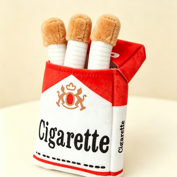 Cigarette Shaped Squeaky Plush Dog Toy Set
